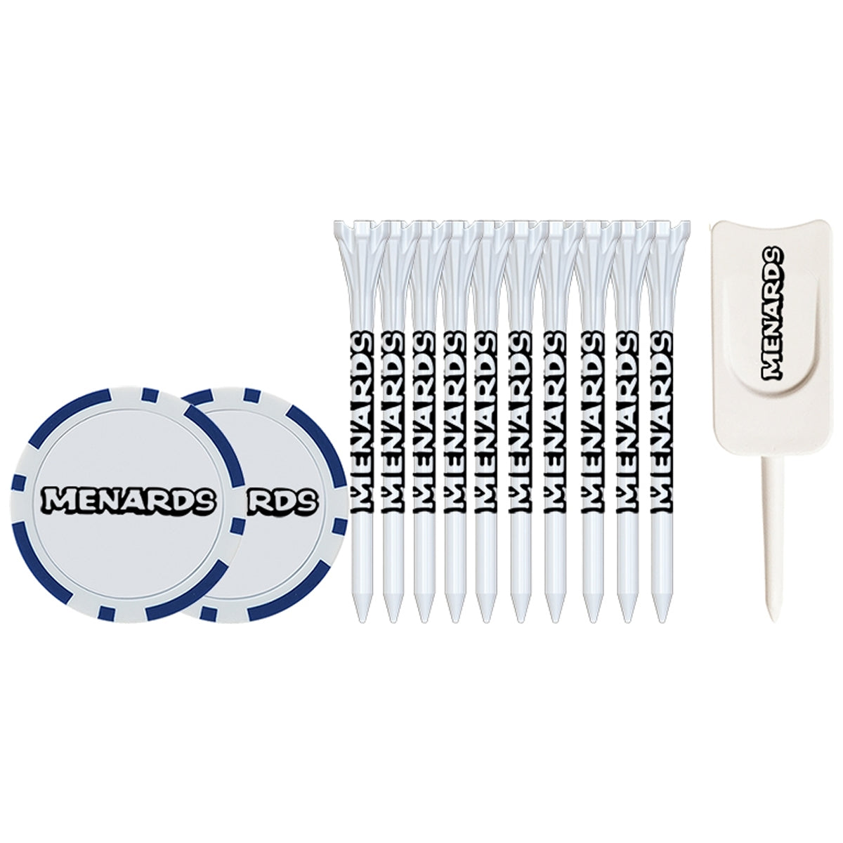 10 Pack of 2-3/4'' Flytees with Poker Chip and Divot Tool