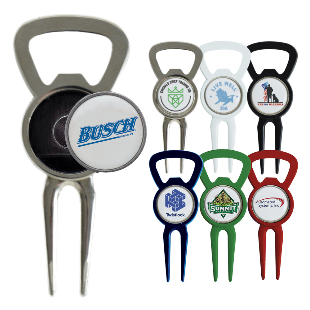Bottle Opener Divot Tool with Removable Ball Marker