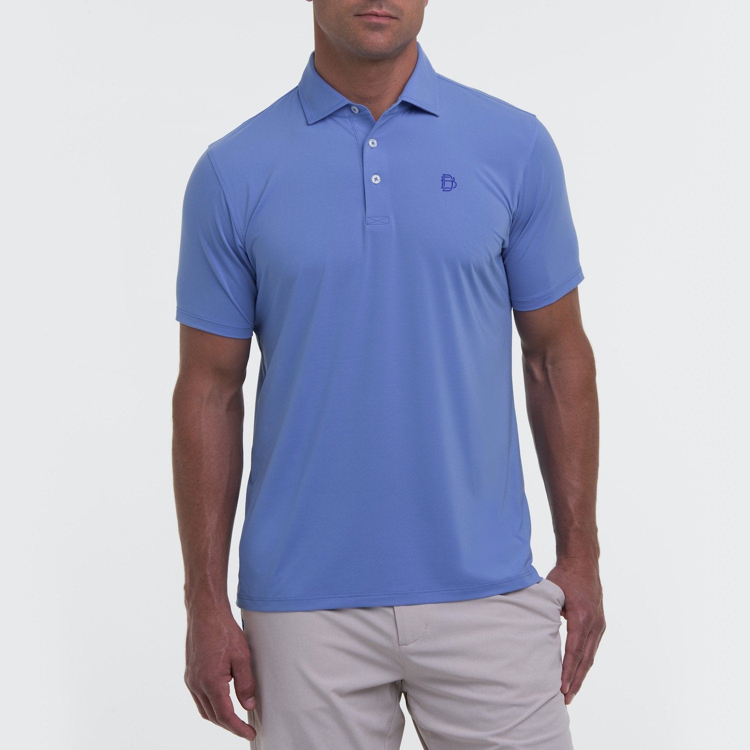 B. Draddy Men's Sport Ryan Solid Jersey Polo