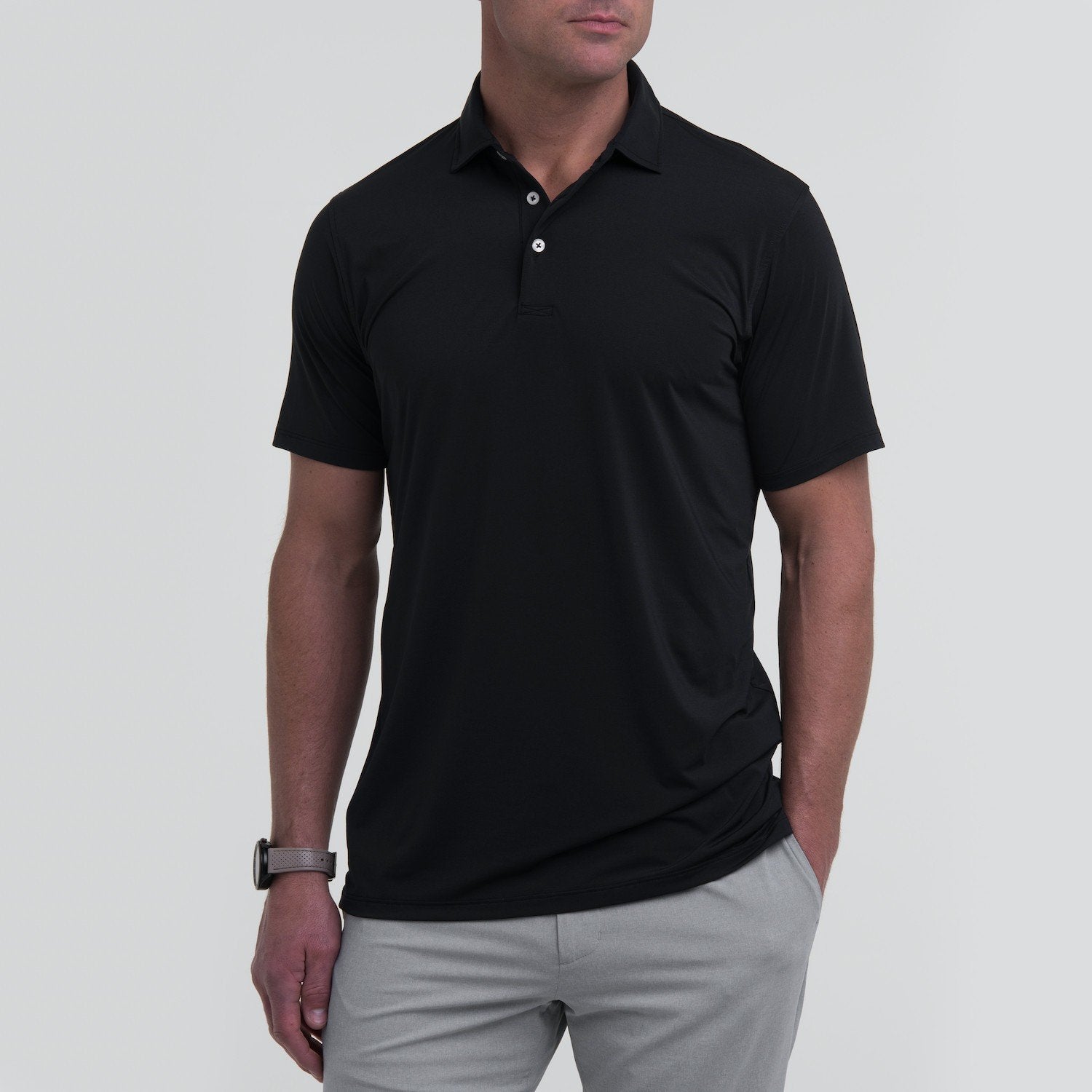 B. Draddy Men's Sport Ryan Solid Jersey Polo