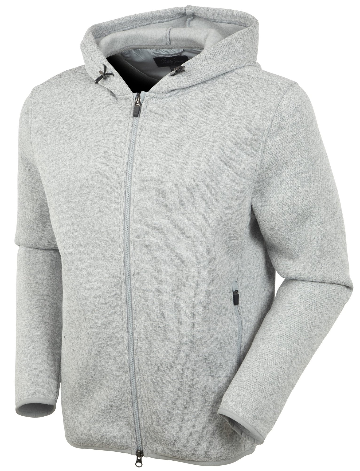 Bobby Jones Men's Performance Heathered Full-Zip Fleece Hoodie