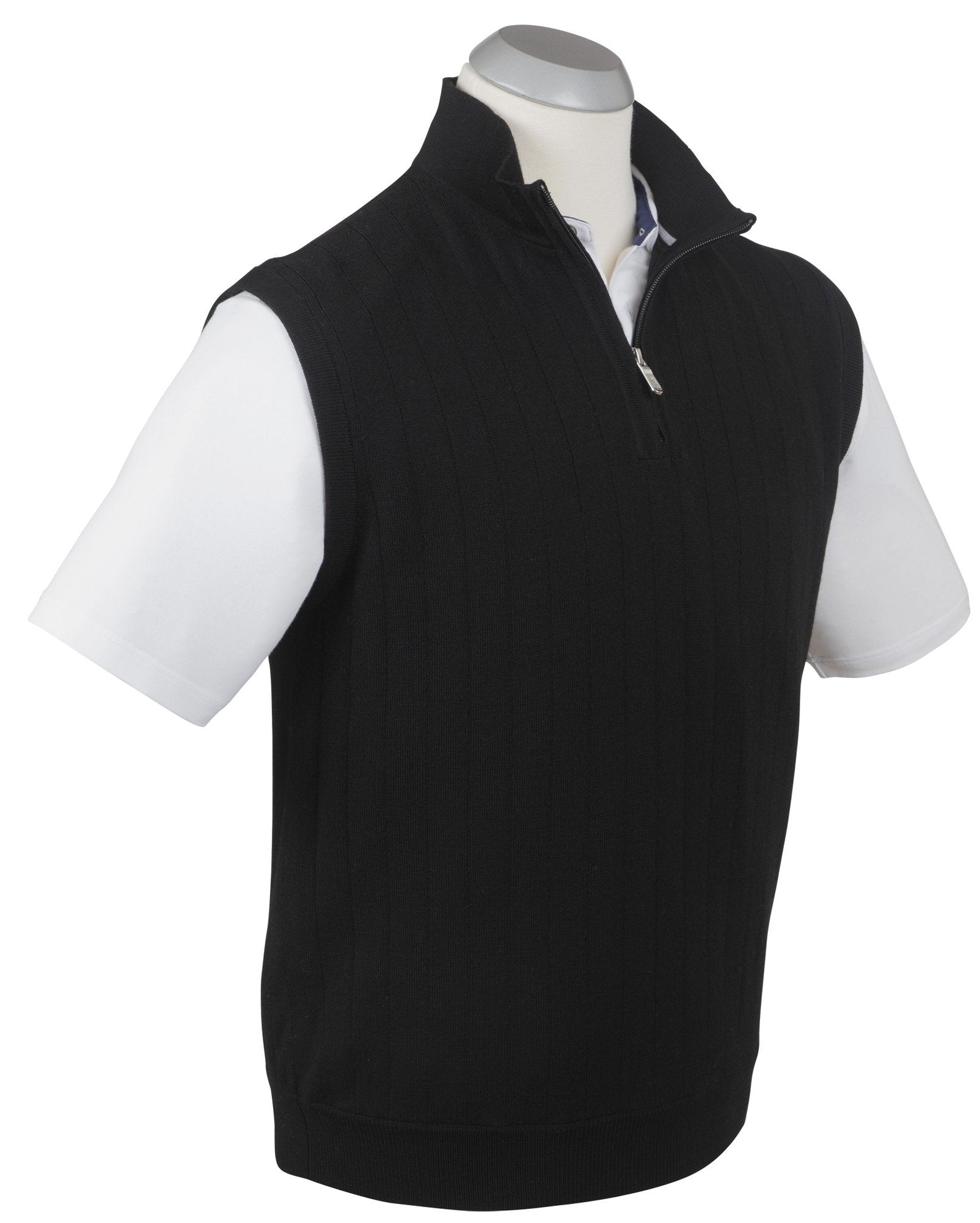 Bobby Jones Men's Merino Lined Quarter-Zip Mock Neck Wind Vest