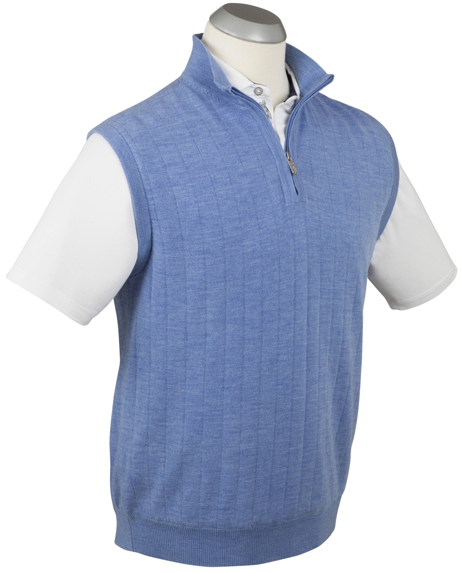 Bobby Jones Men's Merino Lined Quarter-Zip Mock Neck Wind Vest