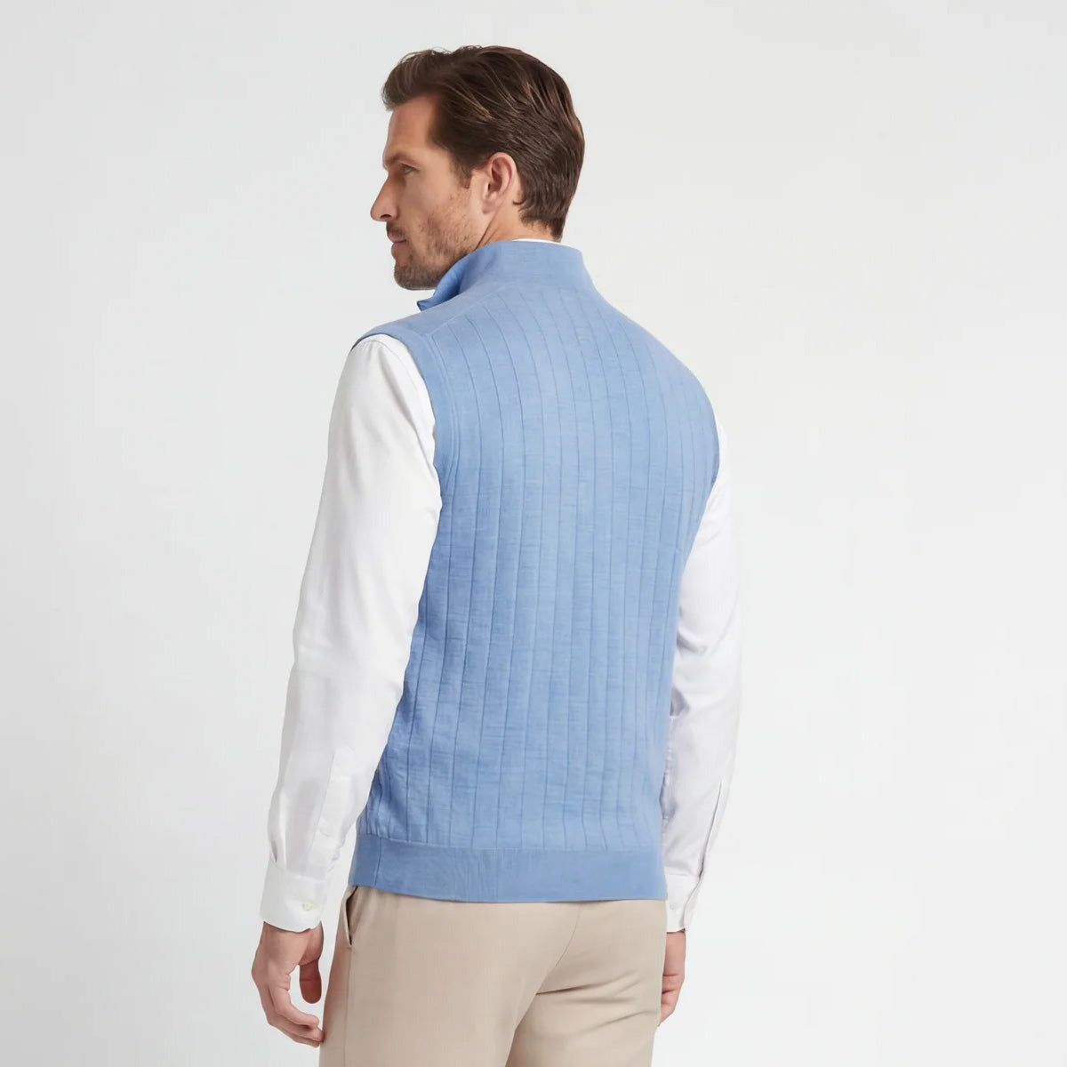Bobby Jones Men's Merino Lined Quarter-Zip Mock Neck Wind Vest