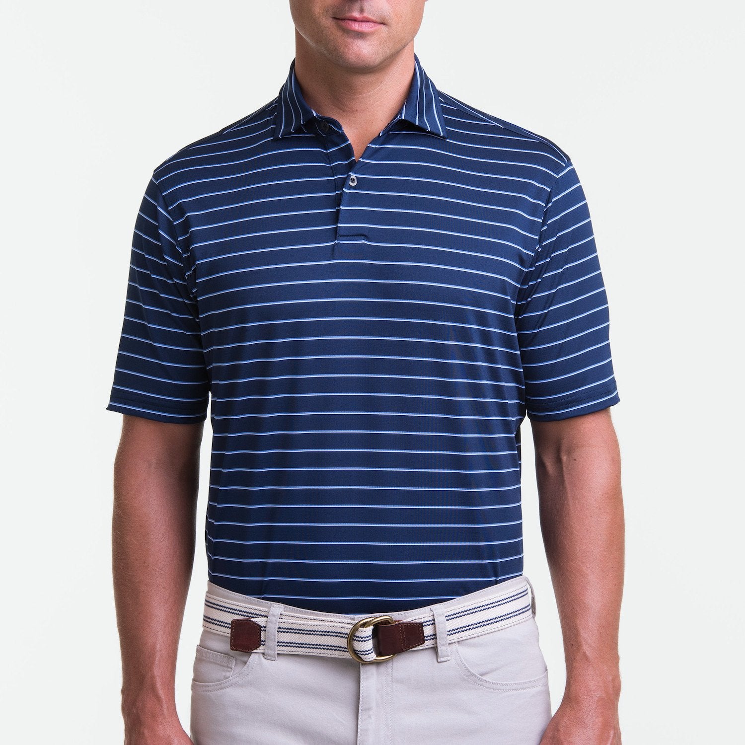 Fairway & Greene Men's Faxon Stripe Polo Shirt USA MADE
