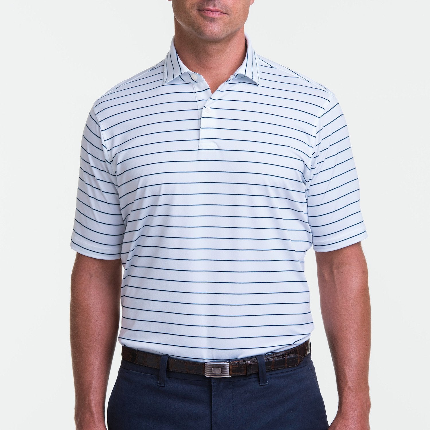 Fairway & Greene Men's Faxon Stripe Polo Shirt USA MADE