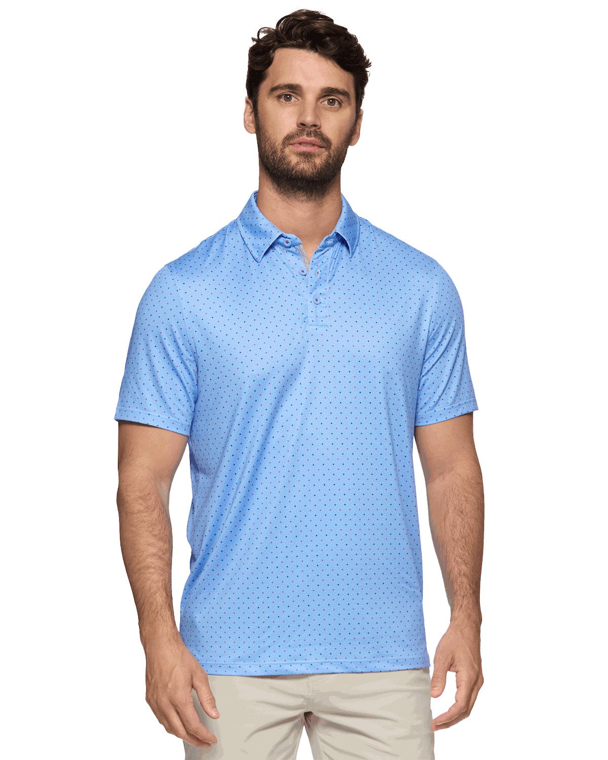 Flag & Anthem Men's Montrose Star And Dot Print SS Performance Polo