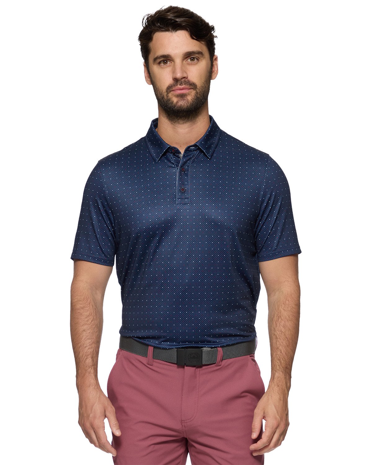 Flag & Anthem Men's Montrose Star And Dot Print SS Performance Polo