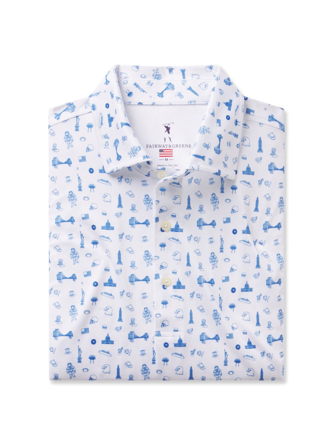 Fairway & Greene Men's National Print Polo USA MADE
