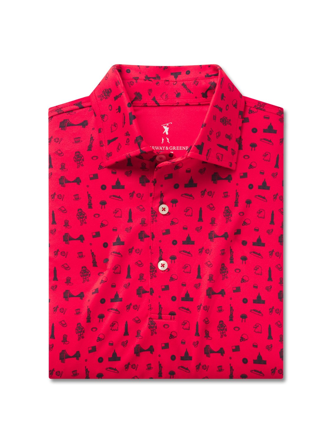 Fairway & Greene Men's National Print Polo USA MADE