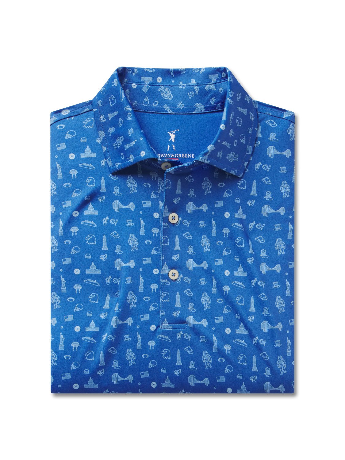 Fairway & Greene Men's National Print Polo USA MADE