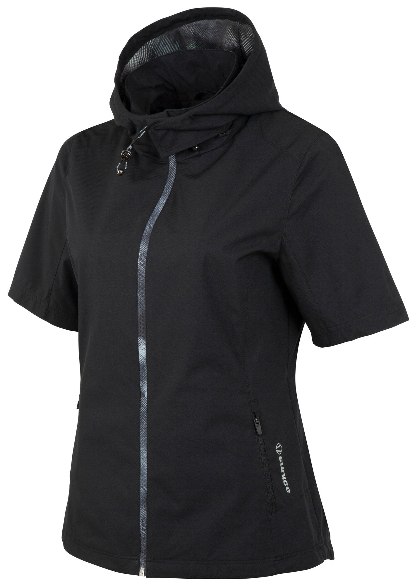 Sunice Women's WxTech Weatherproof Short Sleeve Jacket with Packable Hood