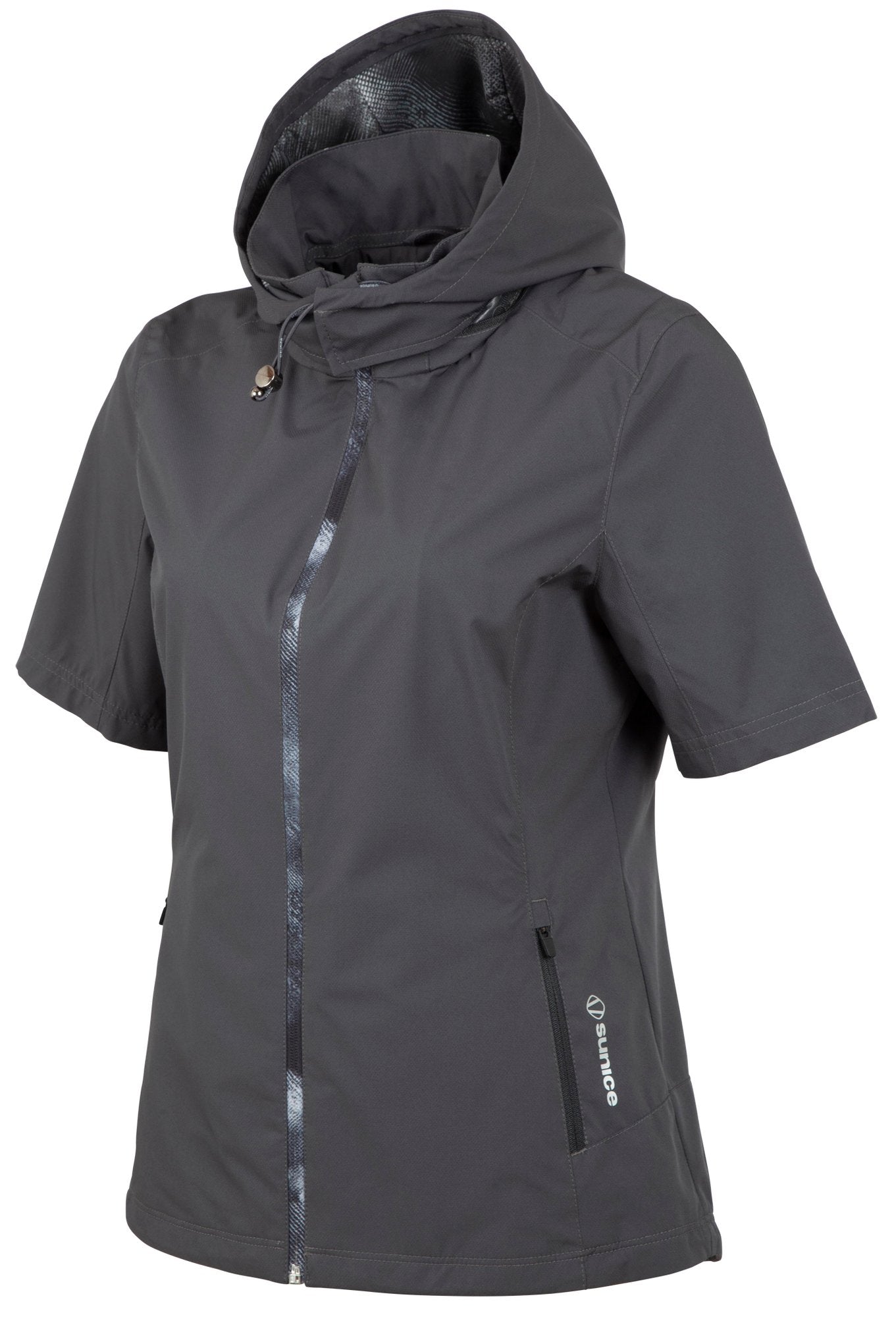 Sunice Women's WxTech Weatherproof Short Sleeve Jacket with Packable Hood