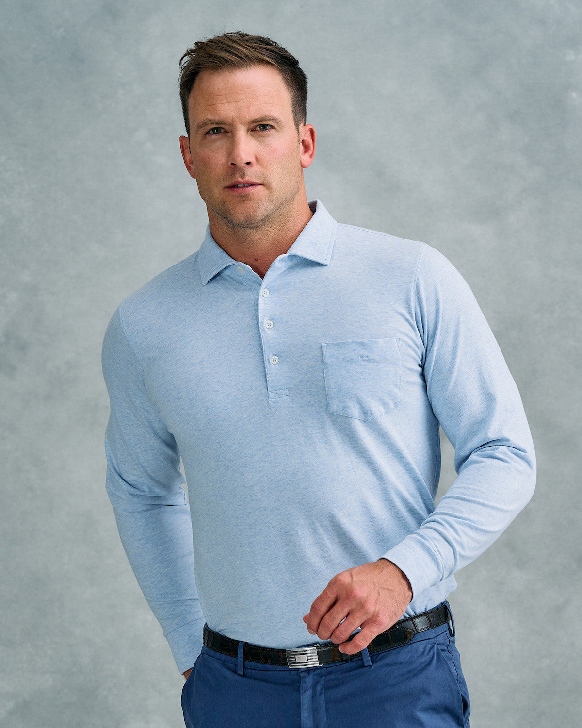 B. Draddy Men's Jack Long Sleeve Polo