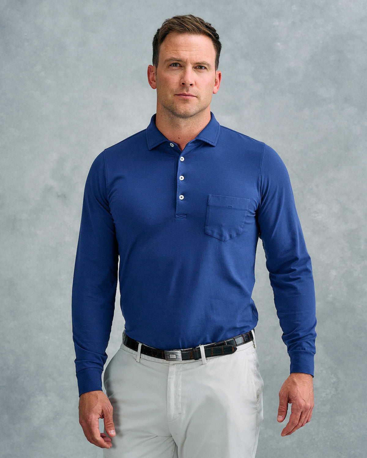B. Draddy Men's Jack Long Sleeve Polo