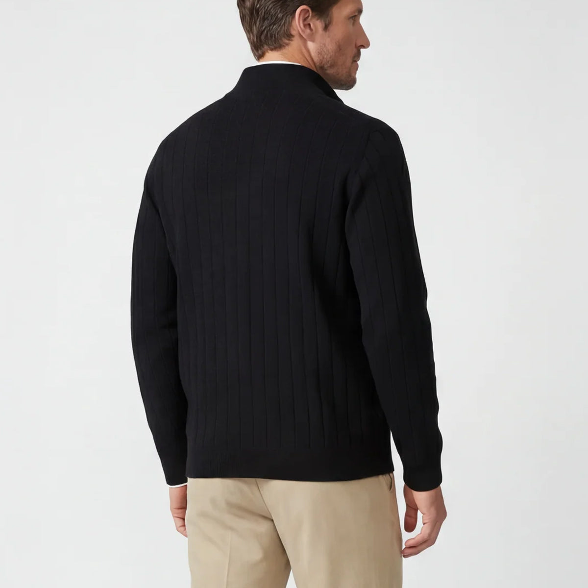 Bobby Jones Men's Merino Lined 1/4-Zip Mock Neck Sweater