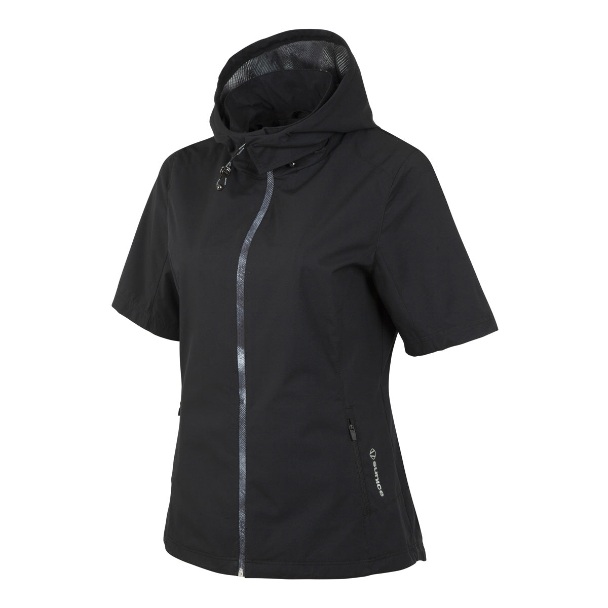 Sunice Women's WxTech Weatherproof Short Sleeve Jacket with Packable Hood (Amber)