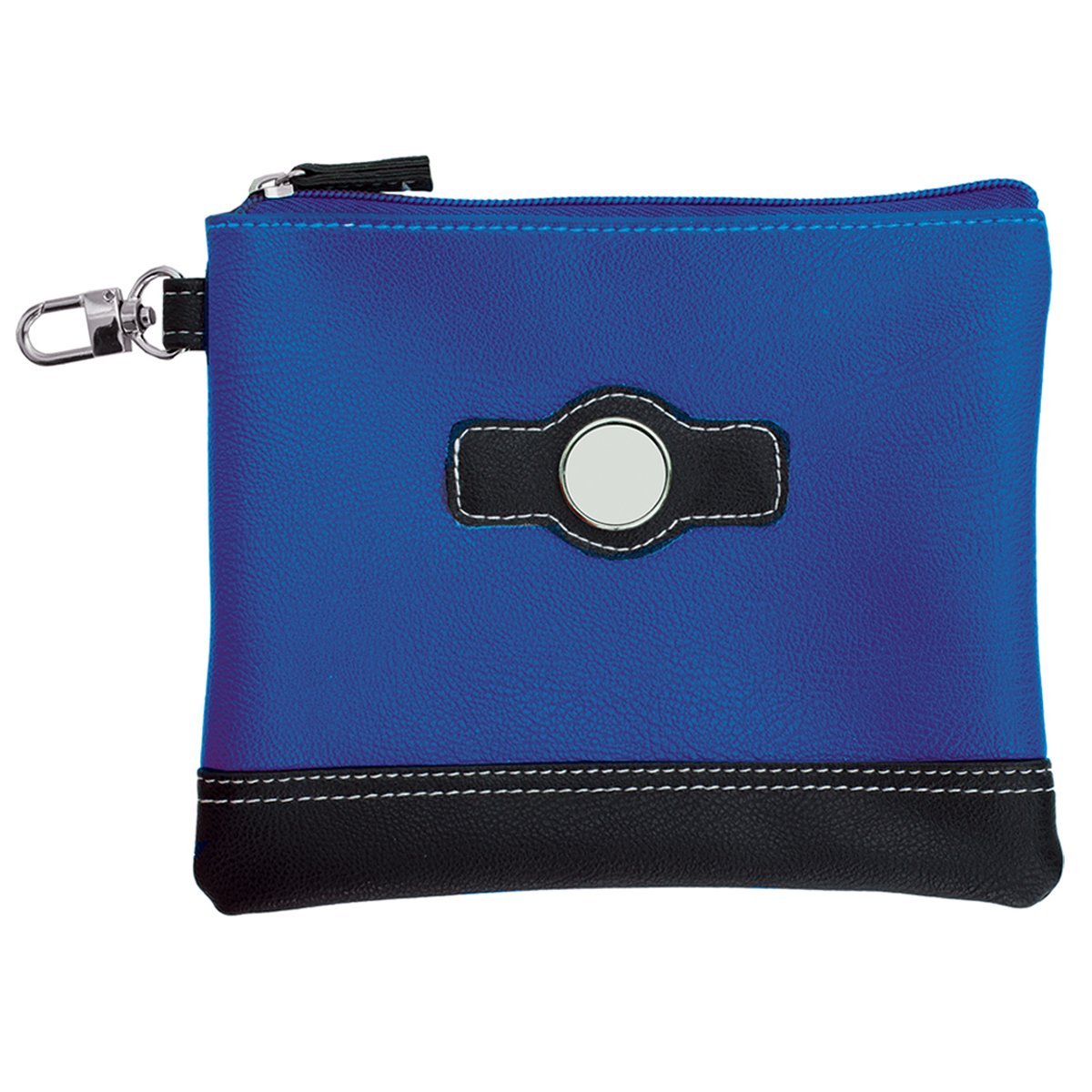 Synthetic Leather Top Zippered Valuables Pouch