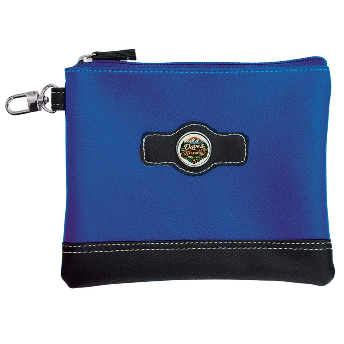 Synthetic Leather Top Zippered Valuables Pouch
