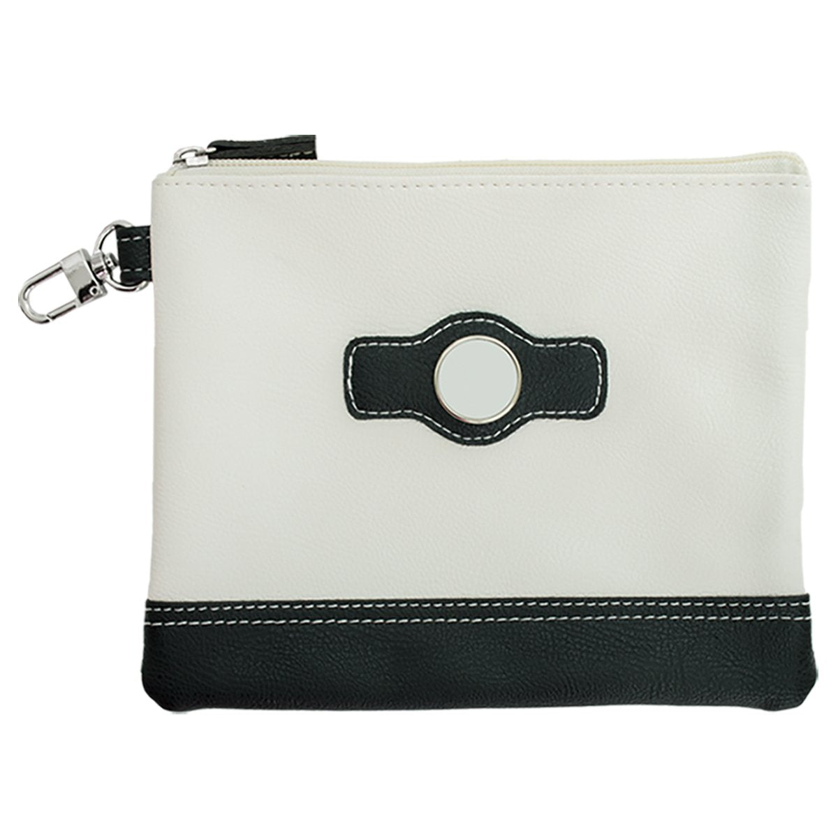 Synthetic Leather Top Zippered Valuables Pouch
