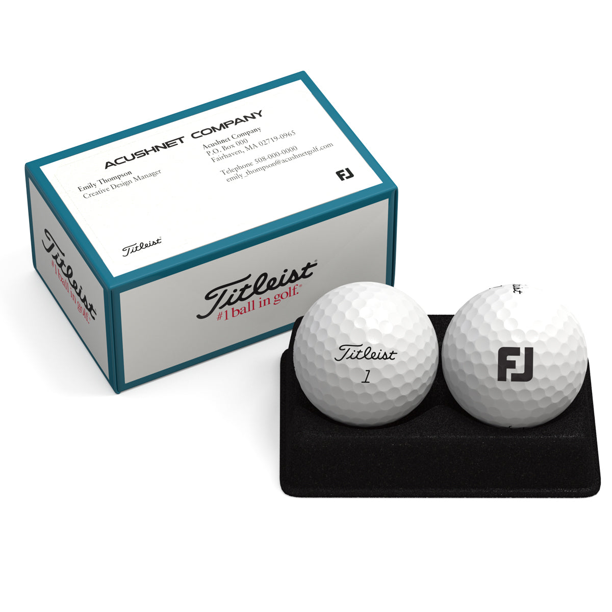 Titleist Packedge 2-Ball Business Card Box with Velocity
