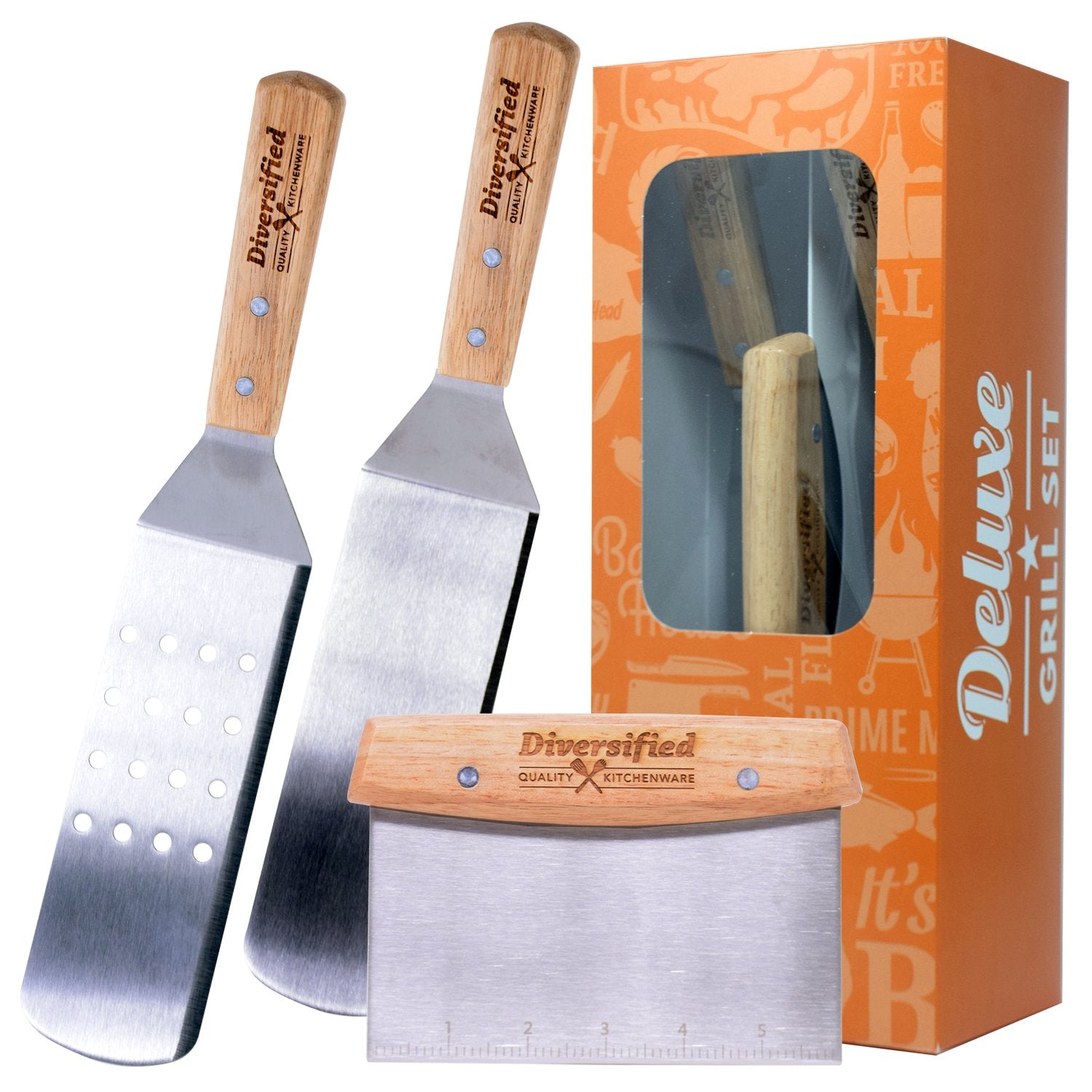 Deluxe Grilling Scraper & Flipper Set