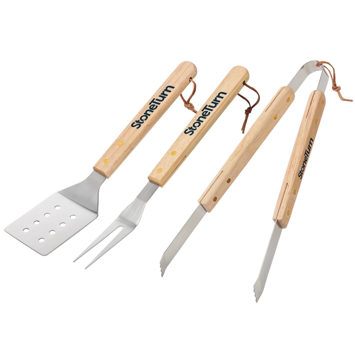 Deluxe Collection Wood Handle BBQ - 3 Pc Set