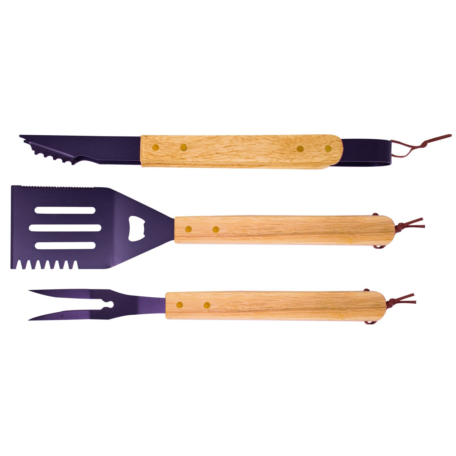 Premium Wood Handle BBQ 3 Pc Set
