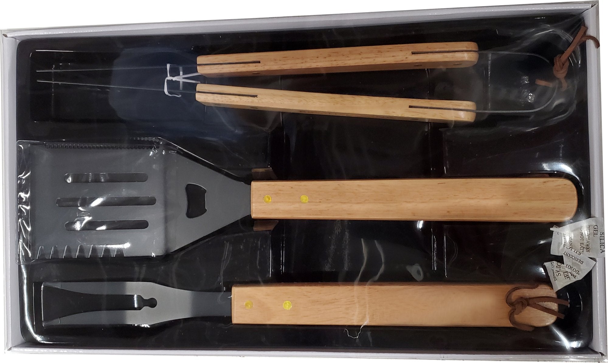 Premium Wood Handle BBQ 3 Pc Set