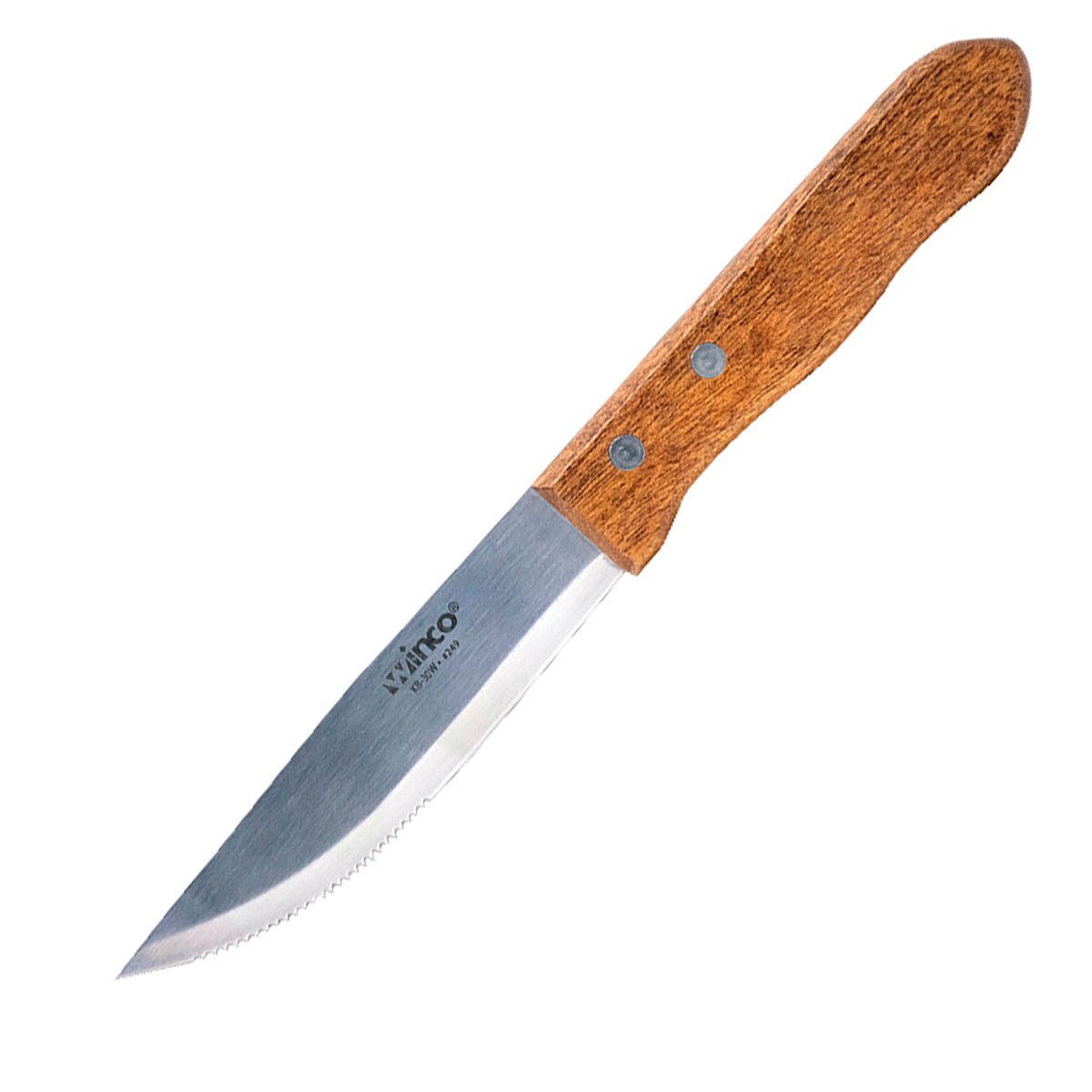 Wood Handle Jumbo Steak Knife W/ Pointed End