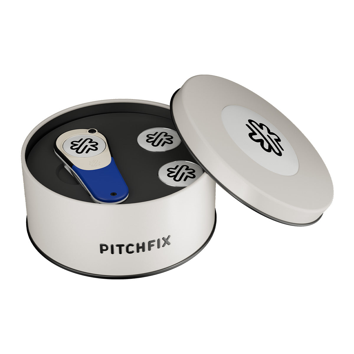 Pitchfix Icon Divot Tool in Round Tin