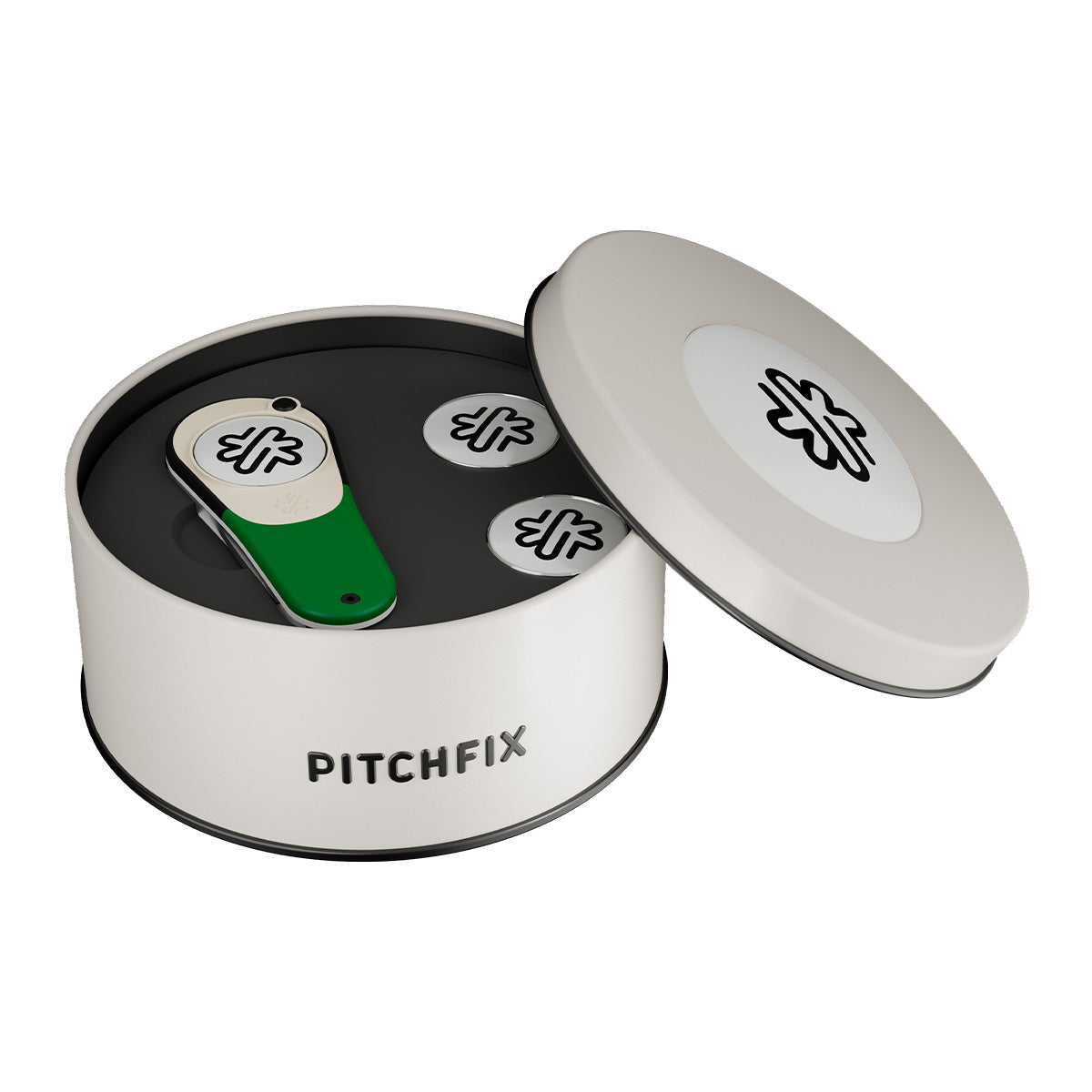 Pitchfix Icon Divot Tool in Round Tin
