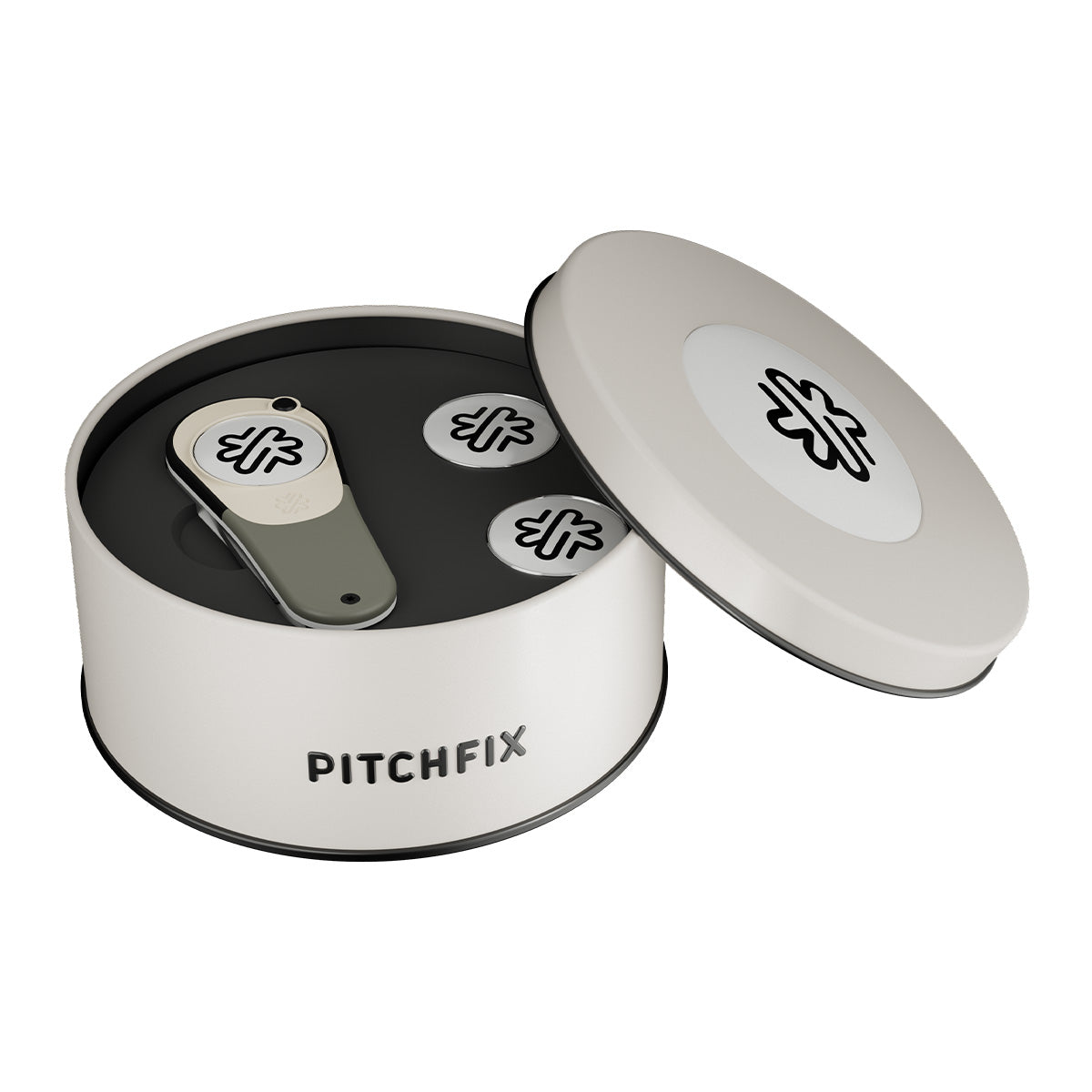 Pitchfix Icon Divot Tool in Round Tin