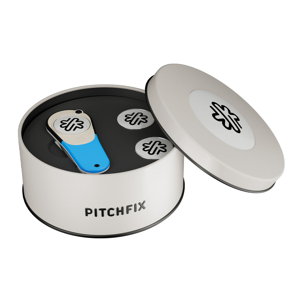 Pitchfix Icon Divot Tool in Round Tin