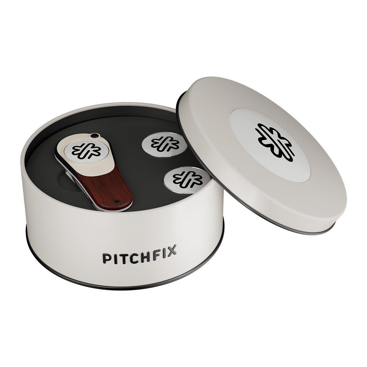 Pitchfix Woodie Divot Tool in Round Tin