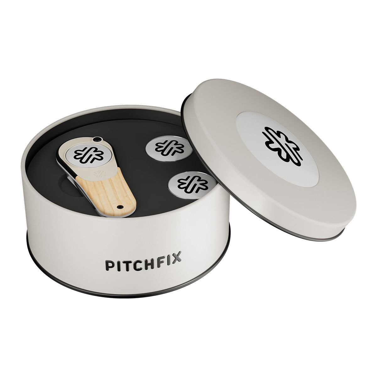 Pitchfix Woodie Divot Tool in Round Tin