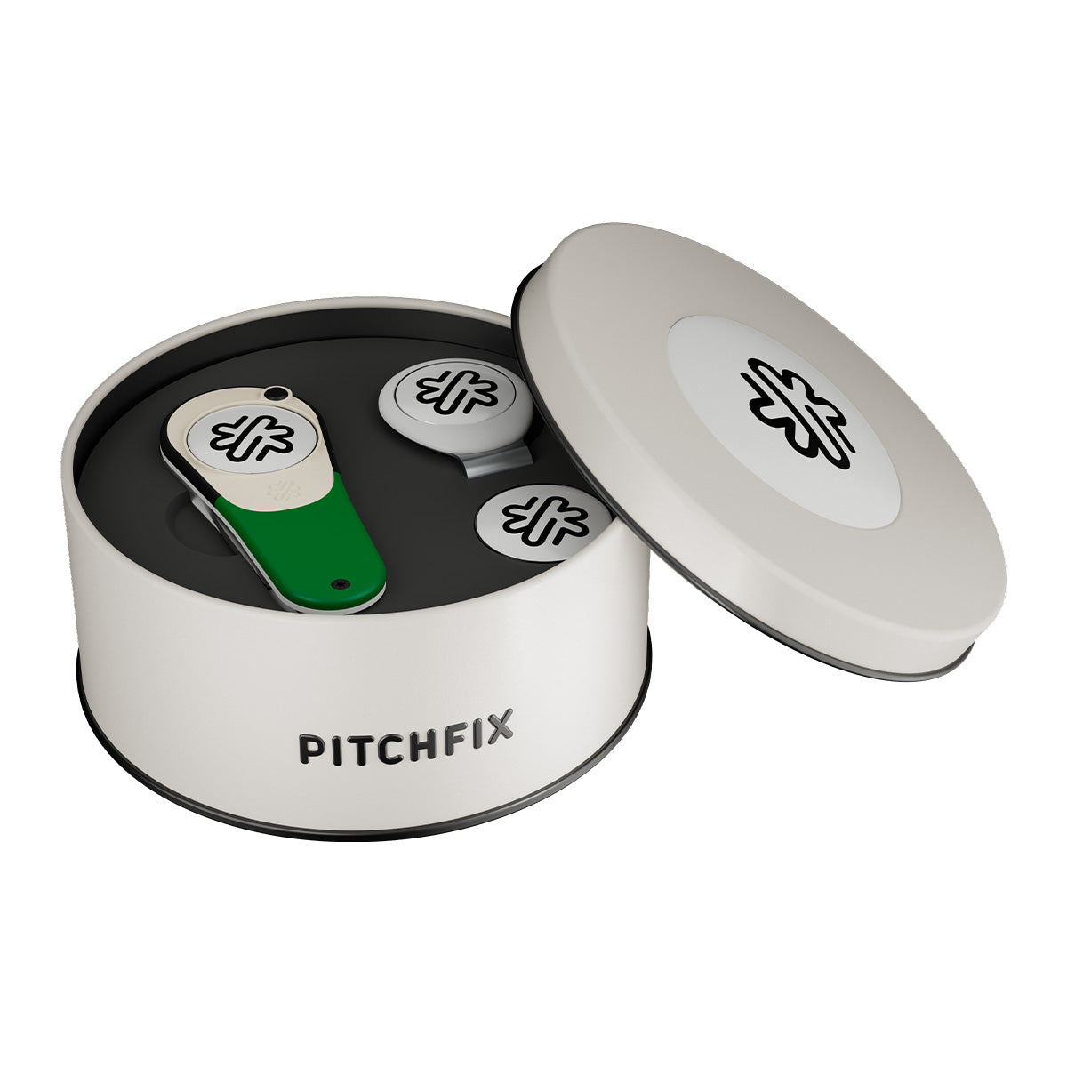 Pitchfix Icon Golf Divot Tool in Round Tin
