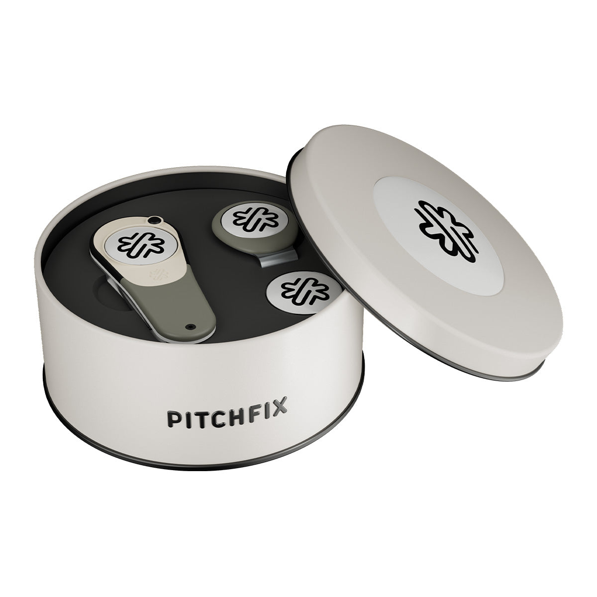 Pitchfix Icon Golf Divot Tool in Round Tin