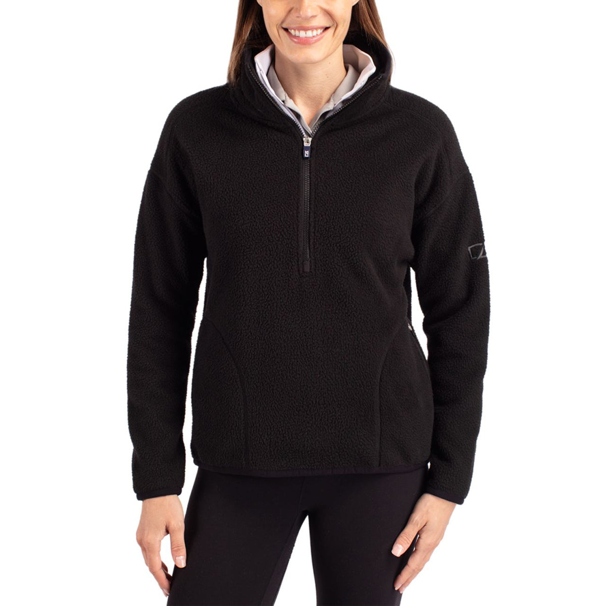 Cutter & Buck Women's Cascade Epic Comfort Recycled Sherpa Fleece Quarter-Zip Jacket