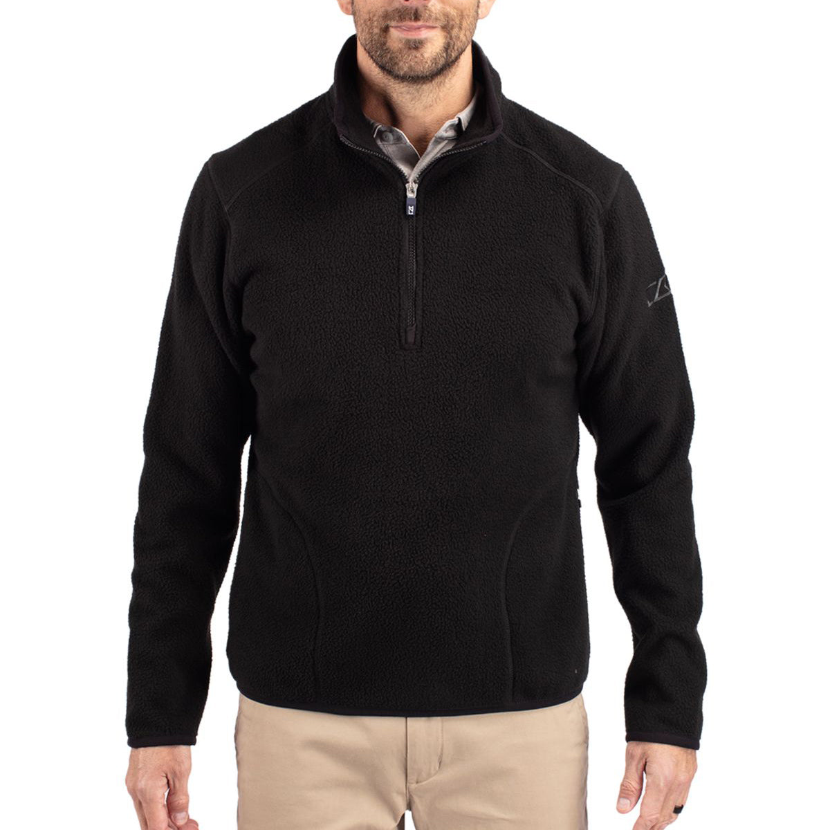 Cutter & Buck Men's  Cascade Epic Comfort Recycled Sherpa Fleece Quarter-Zip Jacket