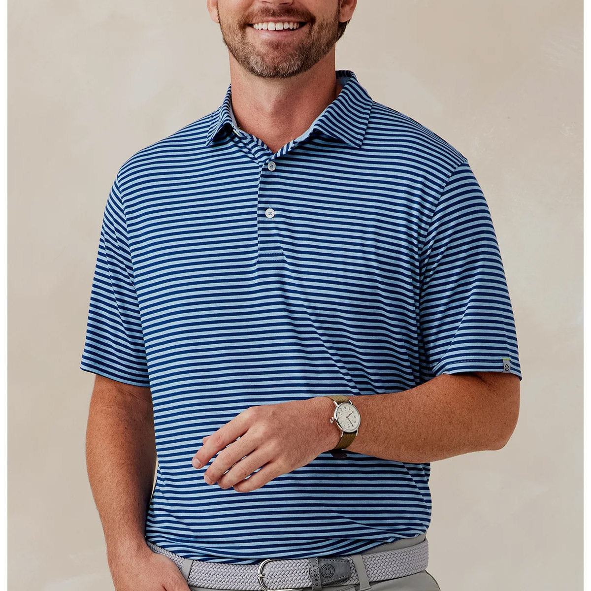 tasc Men's Cloud Air Stripe Polo