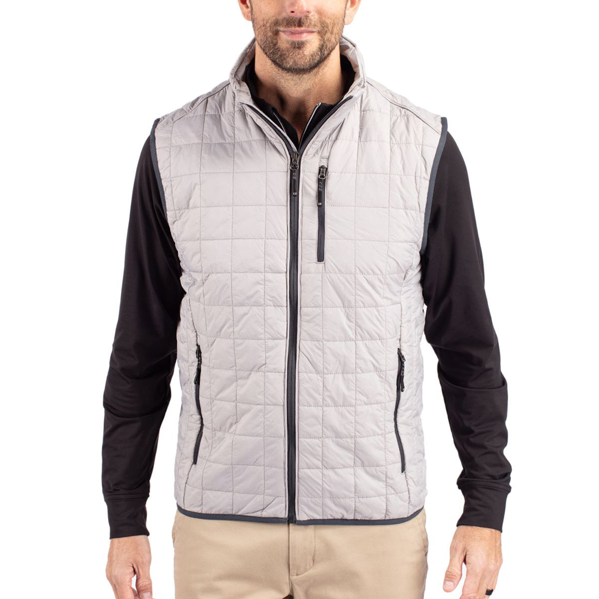 Cutter & Buck Men's Rainier Recycled Insulated Puffer Full Zip Vest