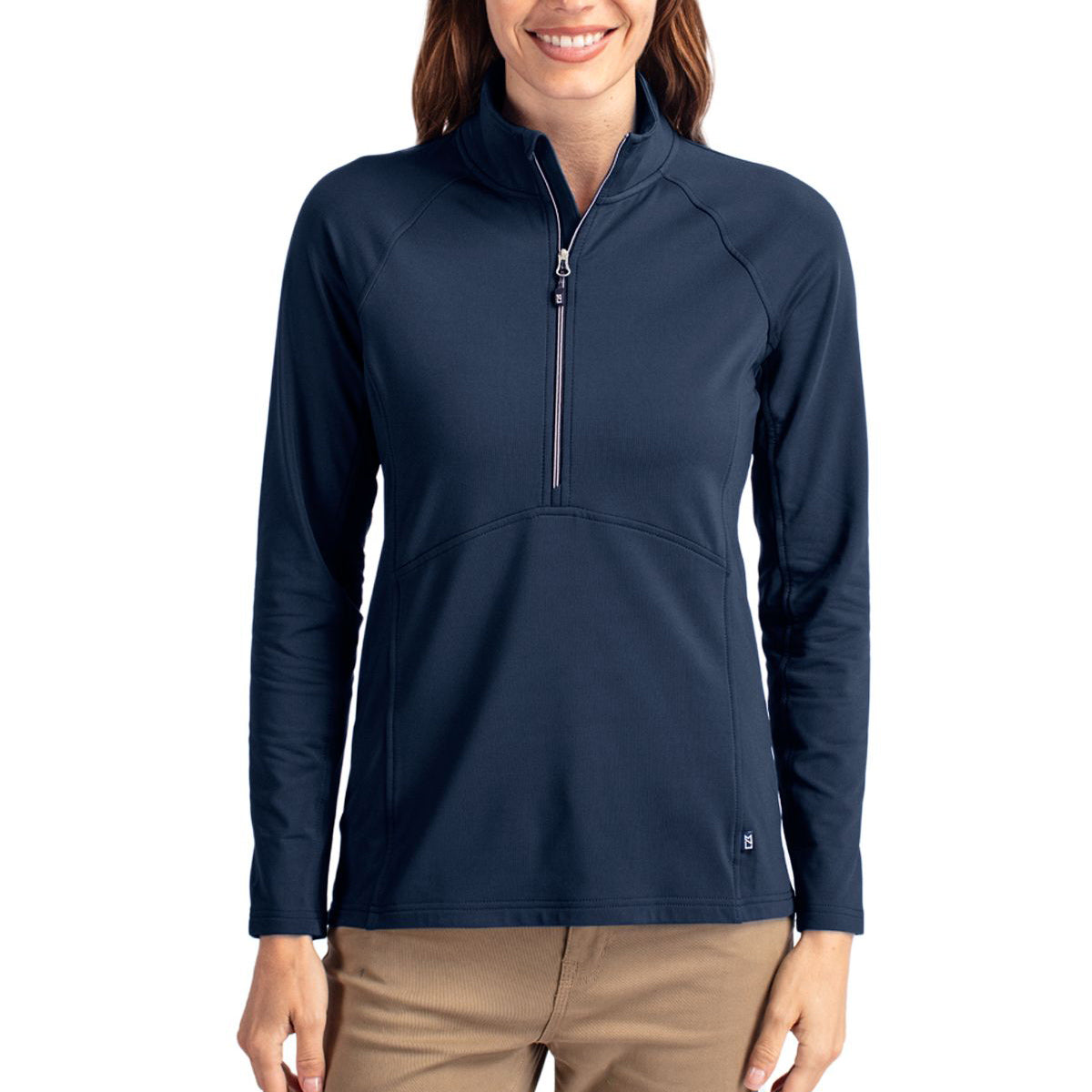 Cutter & Buck Women's Adapt Recycled Soft Knit Stretch Half-Zip Pullover