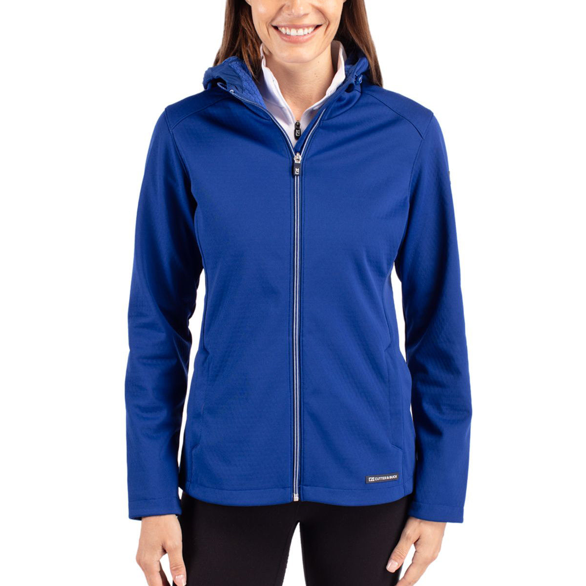 Cutter & Buck Women's Evoke Recycled Honeycomb Fleece Full-Zip Hooded Jacket