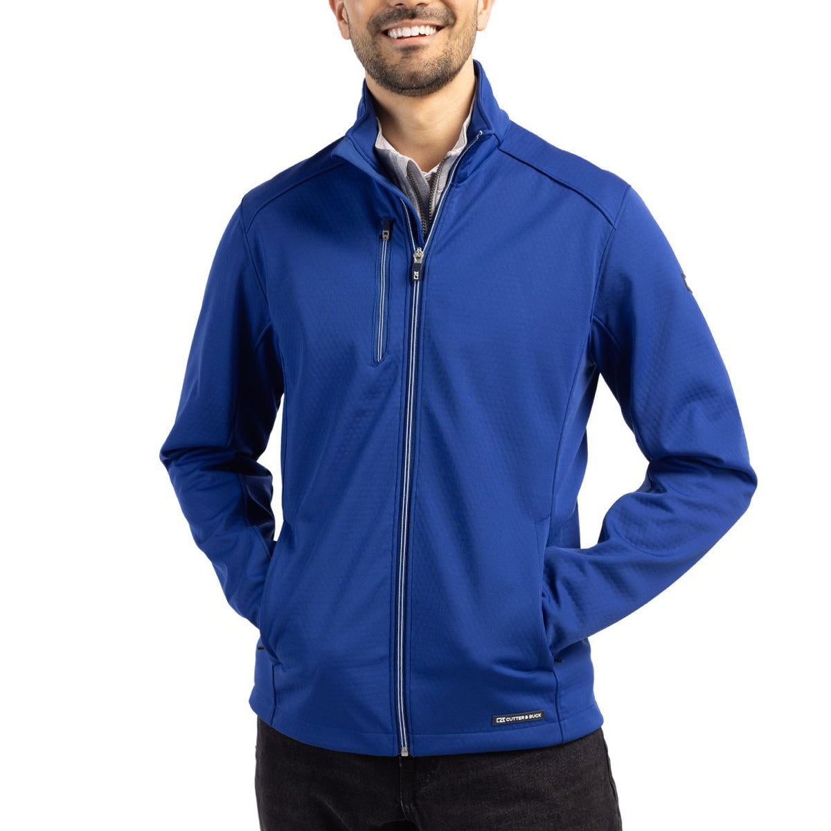 Cutter & Buck Men's Evoke Recycled Honeycomb Fleece Full-Zip Jacket