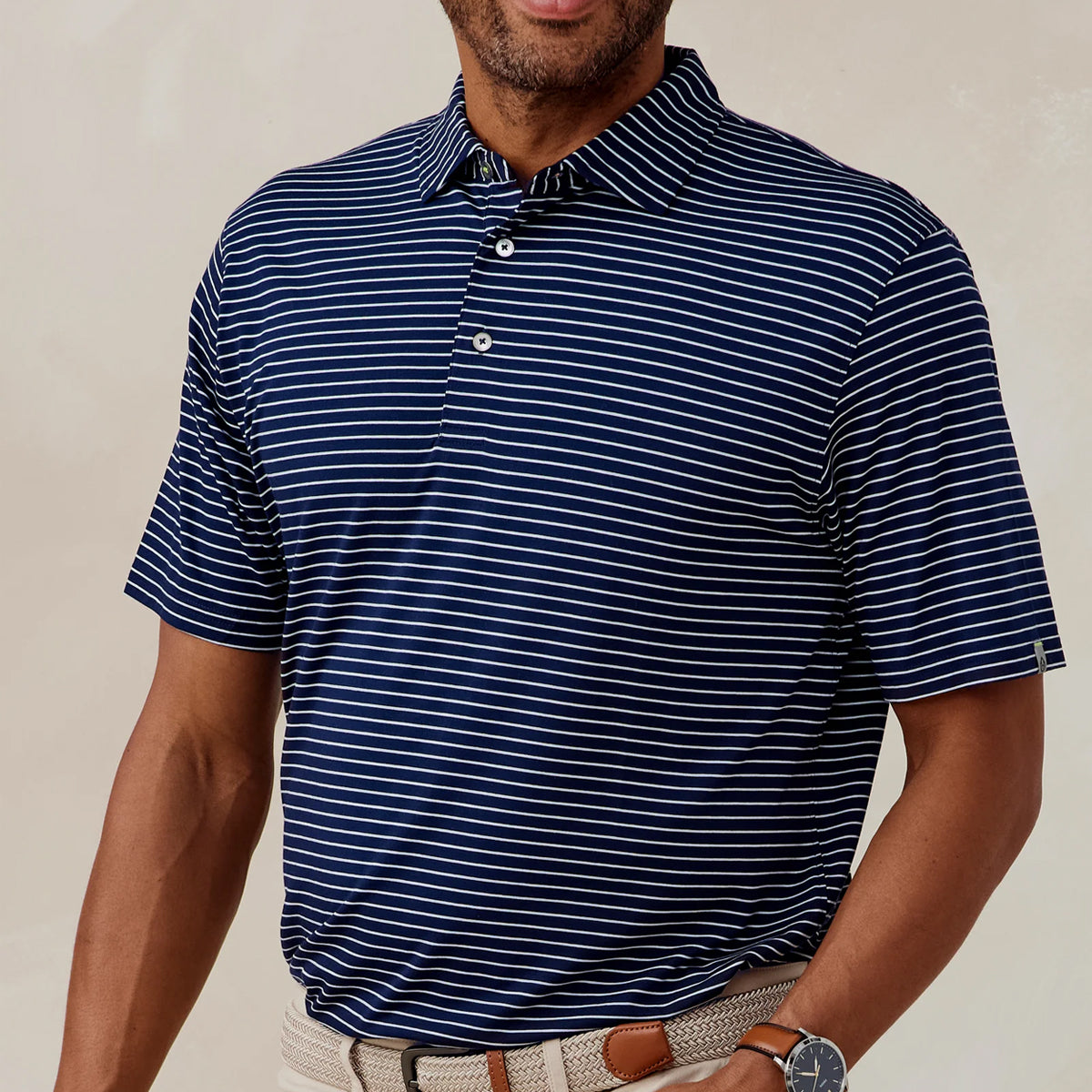 tasc Men's Cloud Polo Brookline Stripe