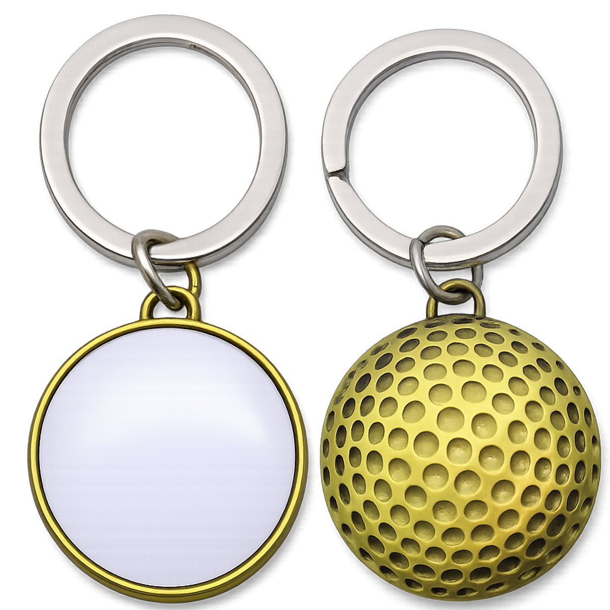 Metal Golf Ball Keychain