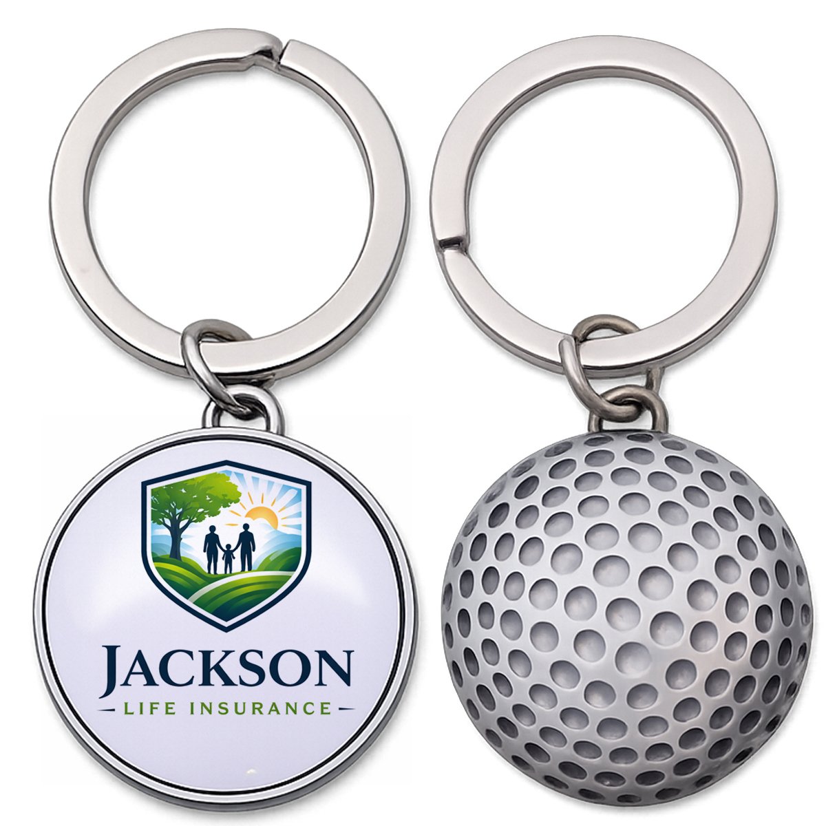 Metal Golf Ball Keychain