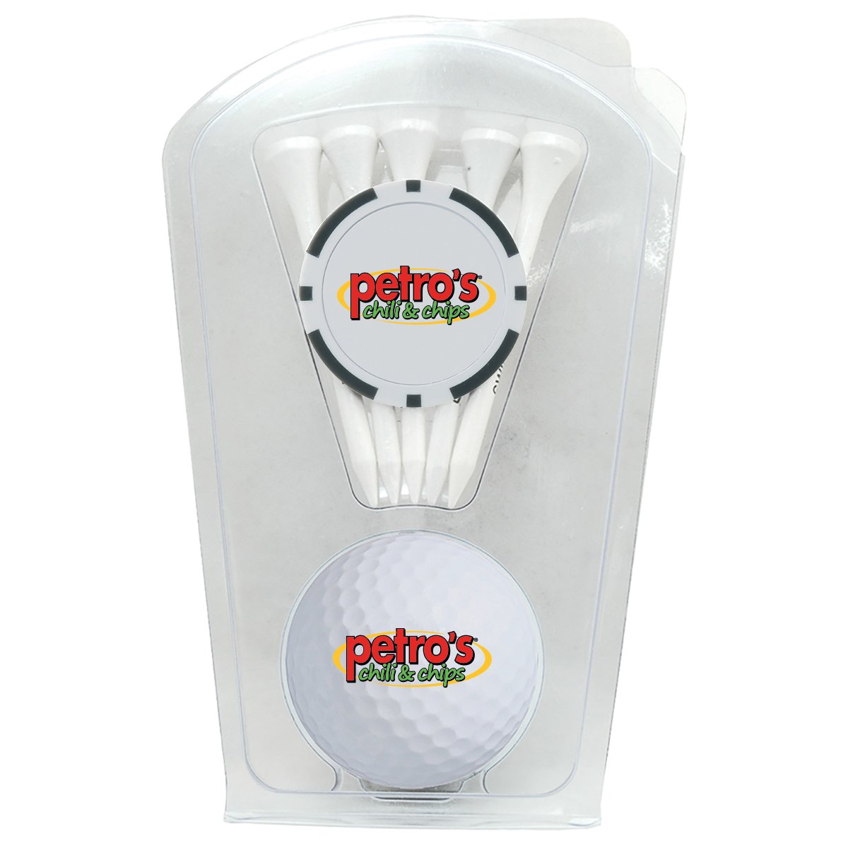 1-Ball Clamshell with Tees and Poker Chip
