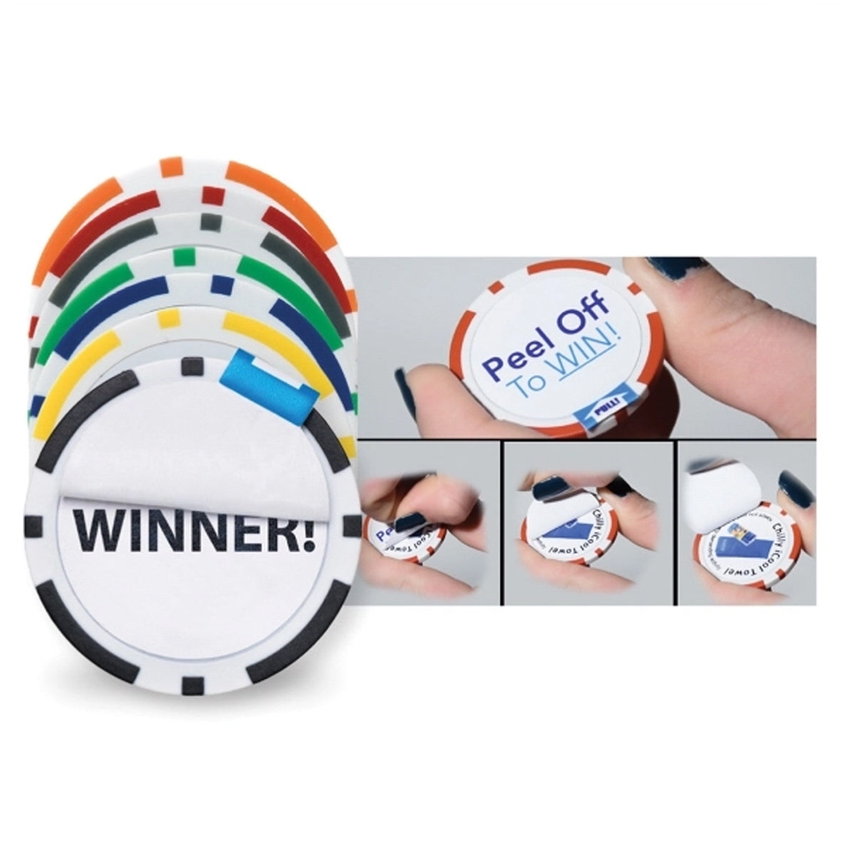 Poker Chip Ball Marker with Peel Off Label